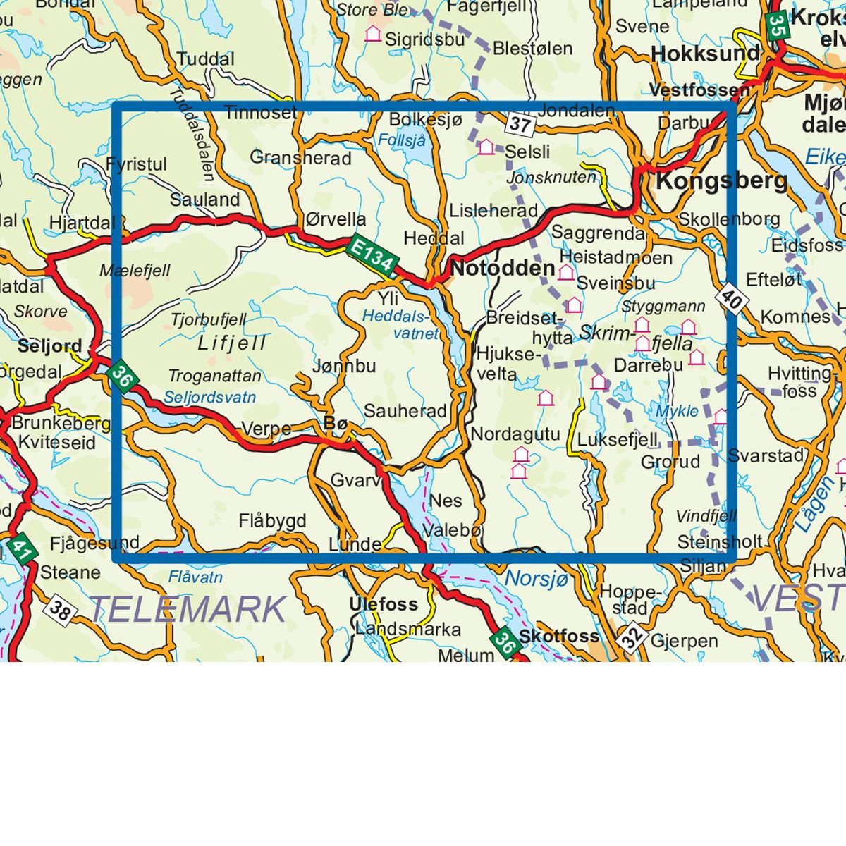 Notodden 1:50 000