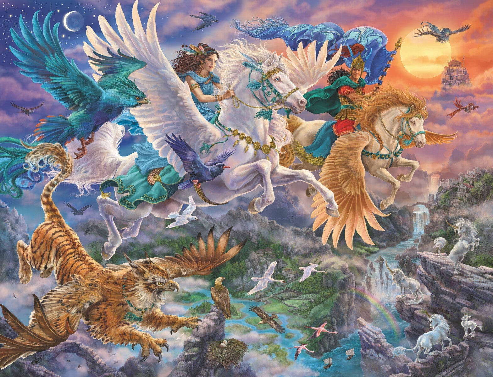 Puslespill 2000 Pegasus Og Venner Ravensburger