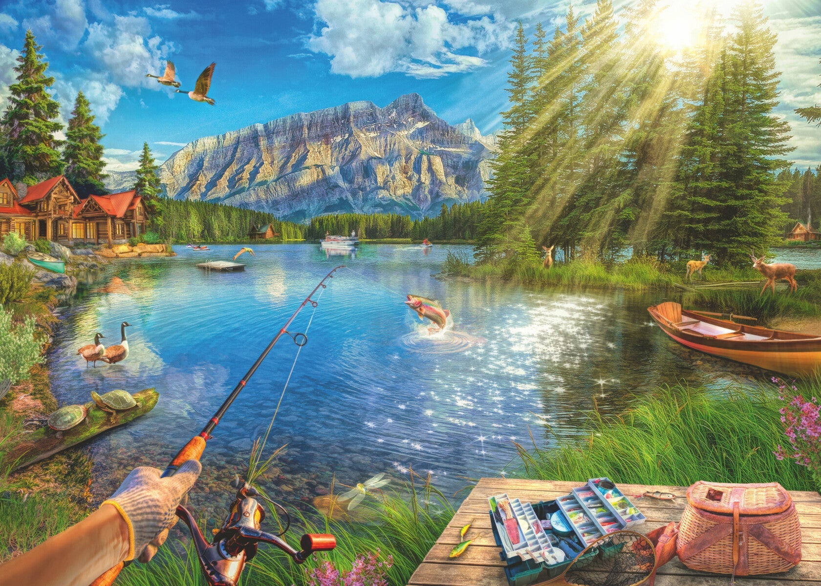 Puslespill 1000 Livet Ved Innsjøen Ravensburger