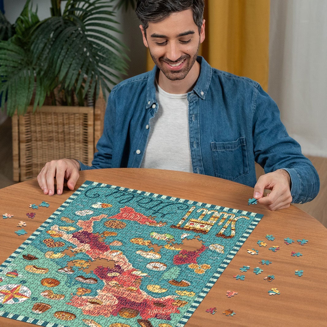 Puslespill 1000 Kart Over Italia Ravensburger