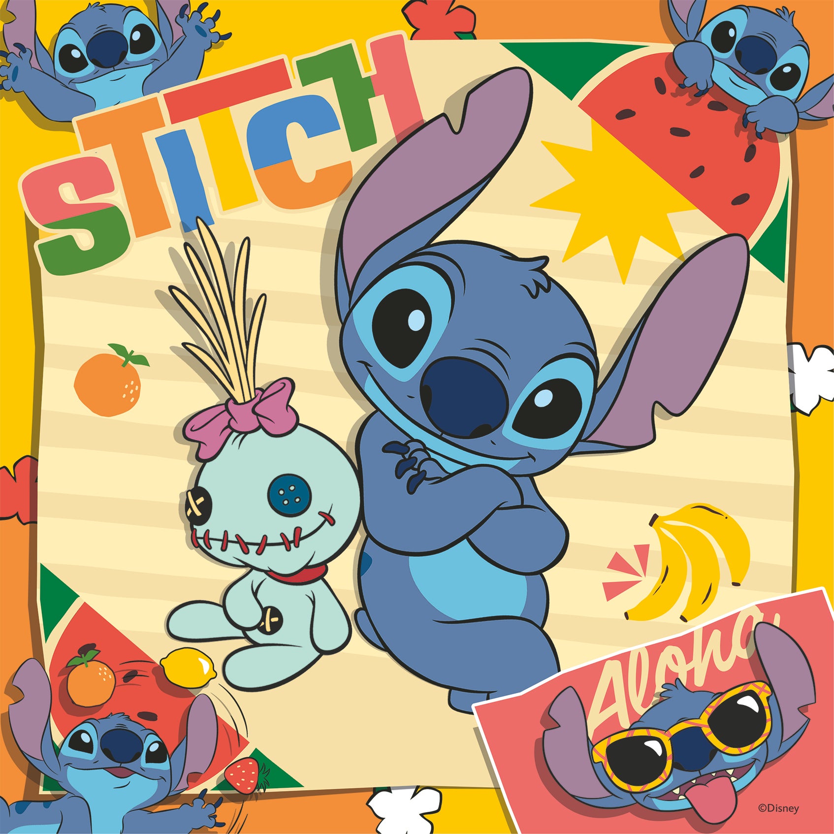 Puslespill 3x49 WD Stitch Aloha Ravensburger