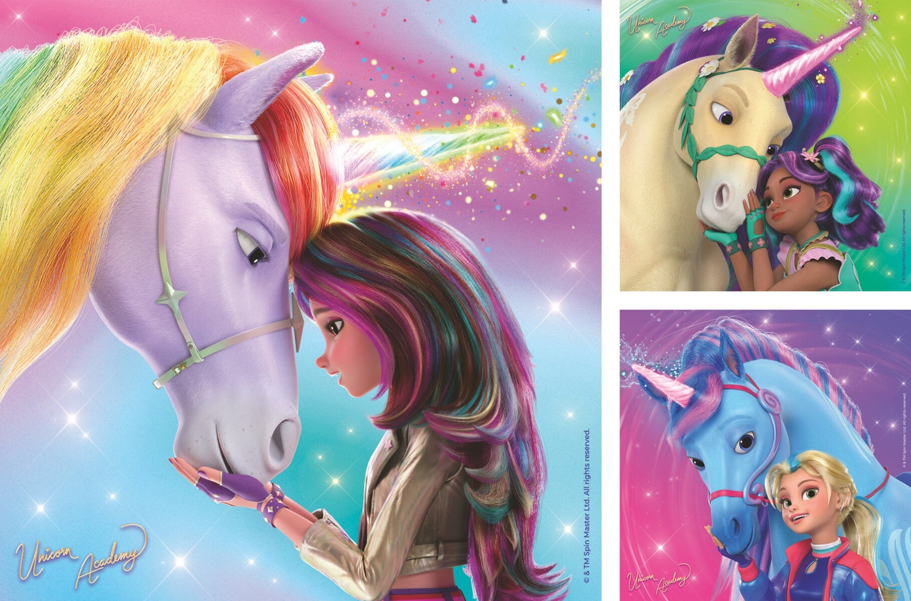 Puslespill 3x49 Unicorn Academy Ravensburger