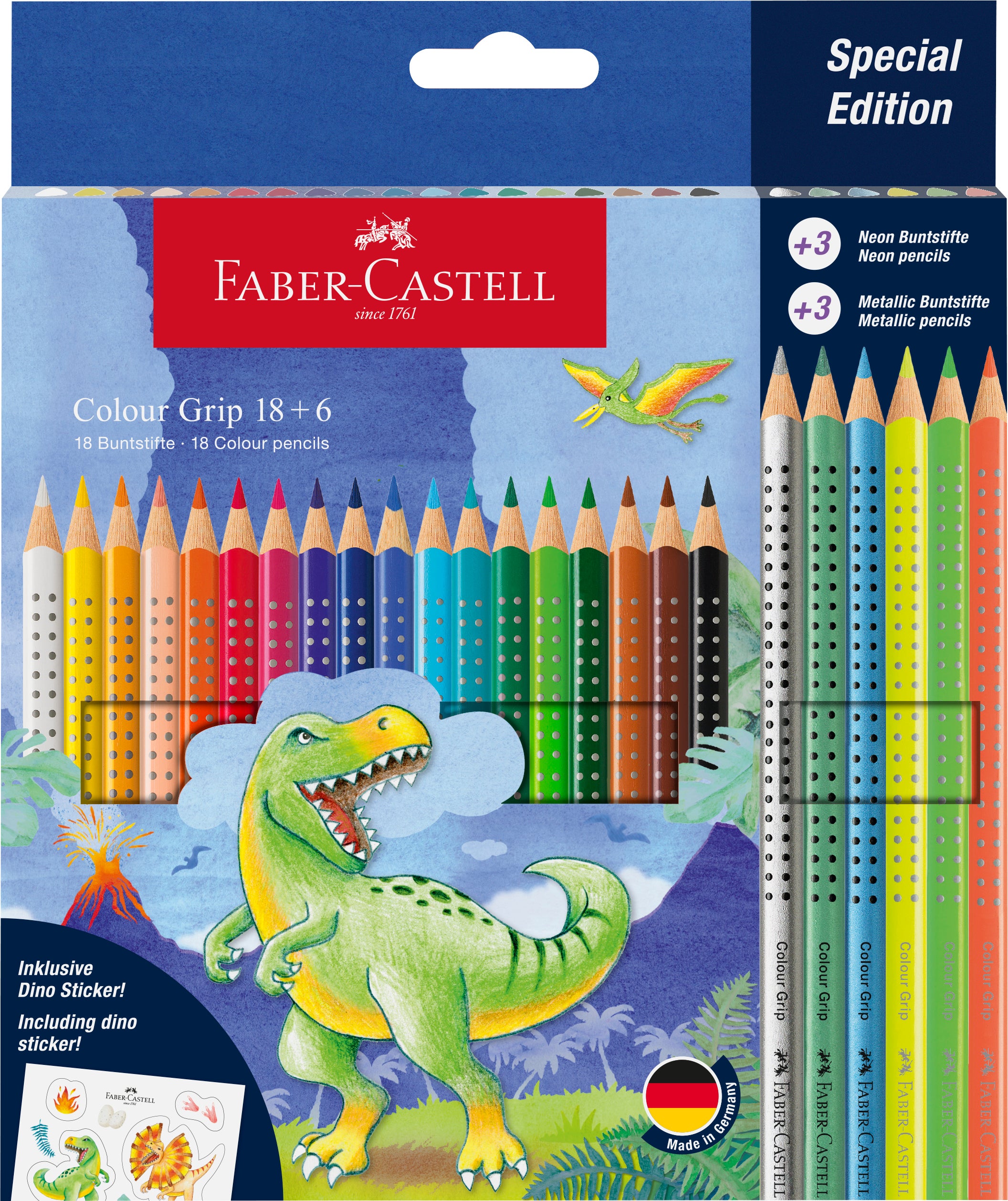 Fargeblyant Faber Dino 18+6 M Kli Mrk