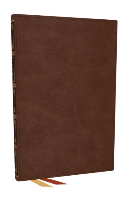 NKJV, Thinline Bible, Large Print, Brown Leathersoft, Red Letter, Comfort Print - Holy Bible, New King James Version