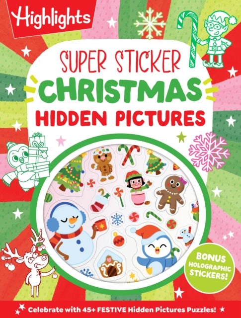 Super Sticker Christmas Hidden Pictures - 64-Page Christmas Hidden Pictures Puzzles with Holly Jolly Scenes and Holographic Foil Stickers