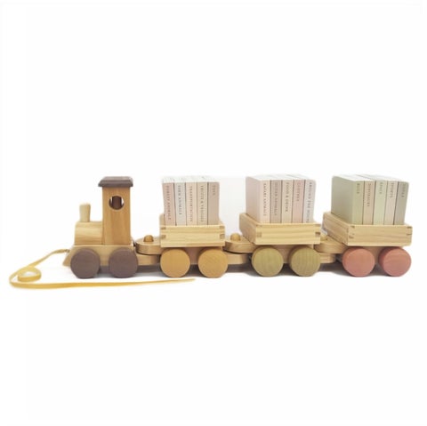 My Little Locomotive Library - Premium 15-Book Box Set with Wooden Train and Gift Box Play Track