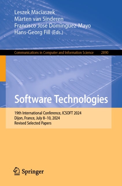 Software Technologies - 19th International Conference, ICSOFT 2024, Dijon, France, July 8–10, 2024, Revised Selected Papers