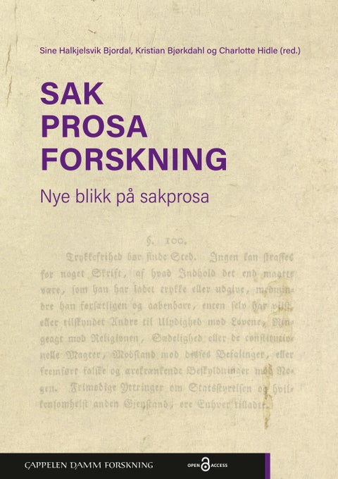 Sak. Prosa. Forskning - nye blikk på sakprosa