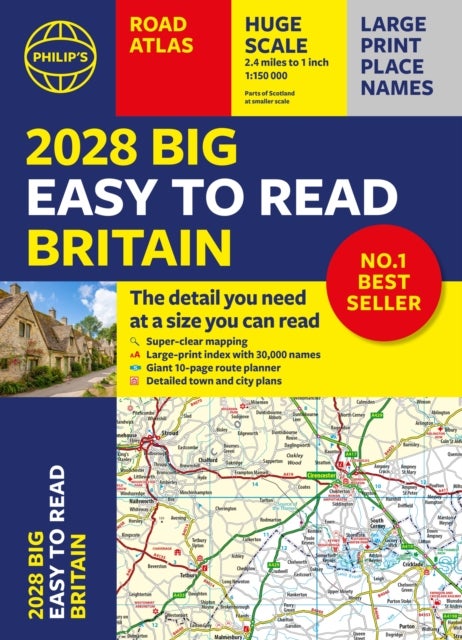 2028 Philip's Big Easy to Read Britain Road Atlas (A3 Paperback) av Philip's Maps