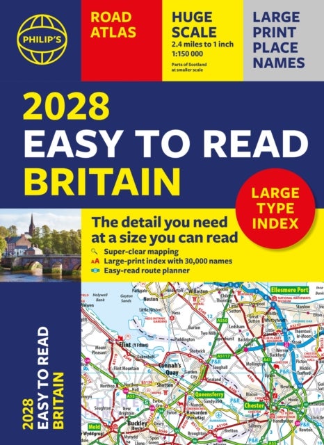 2028 Philip's Easy to Read Road Atlas of Britain (A4 Paperback) av Philip's Maps