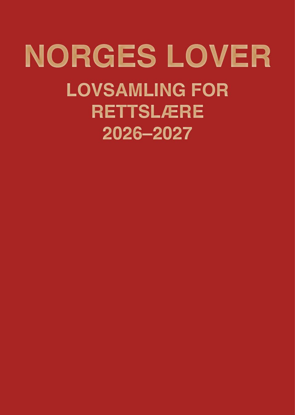 Norges lover - lovsamling for rettslære 2026-2027