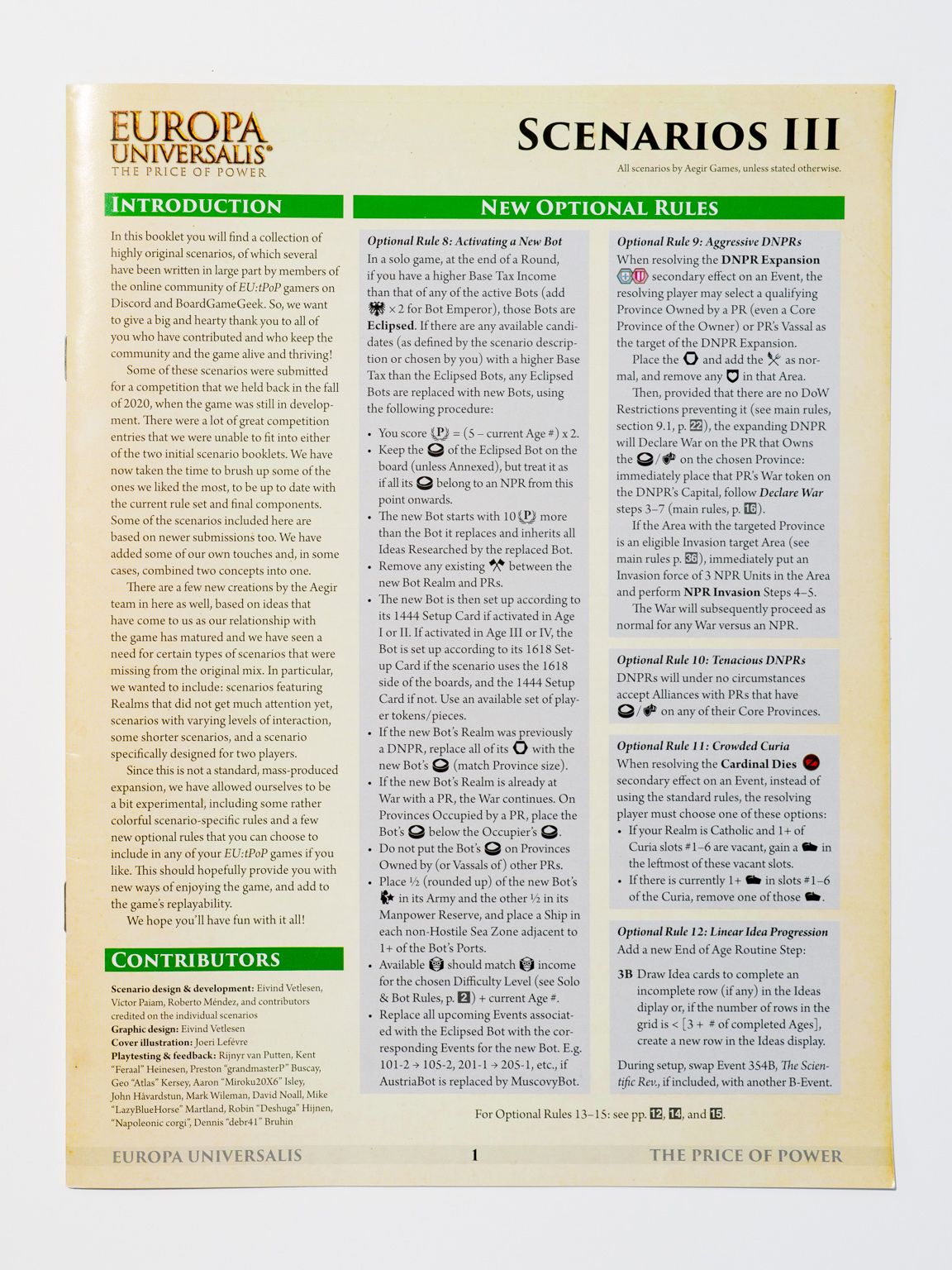 Europa Universalis - scenarios III booklet