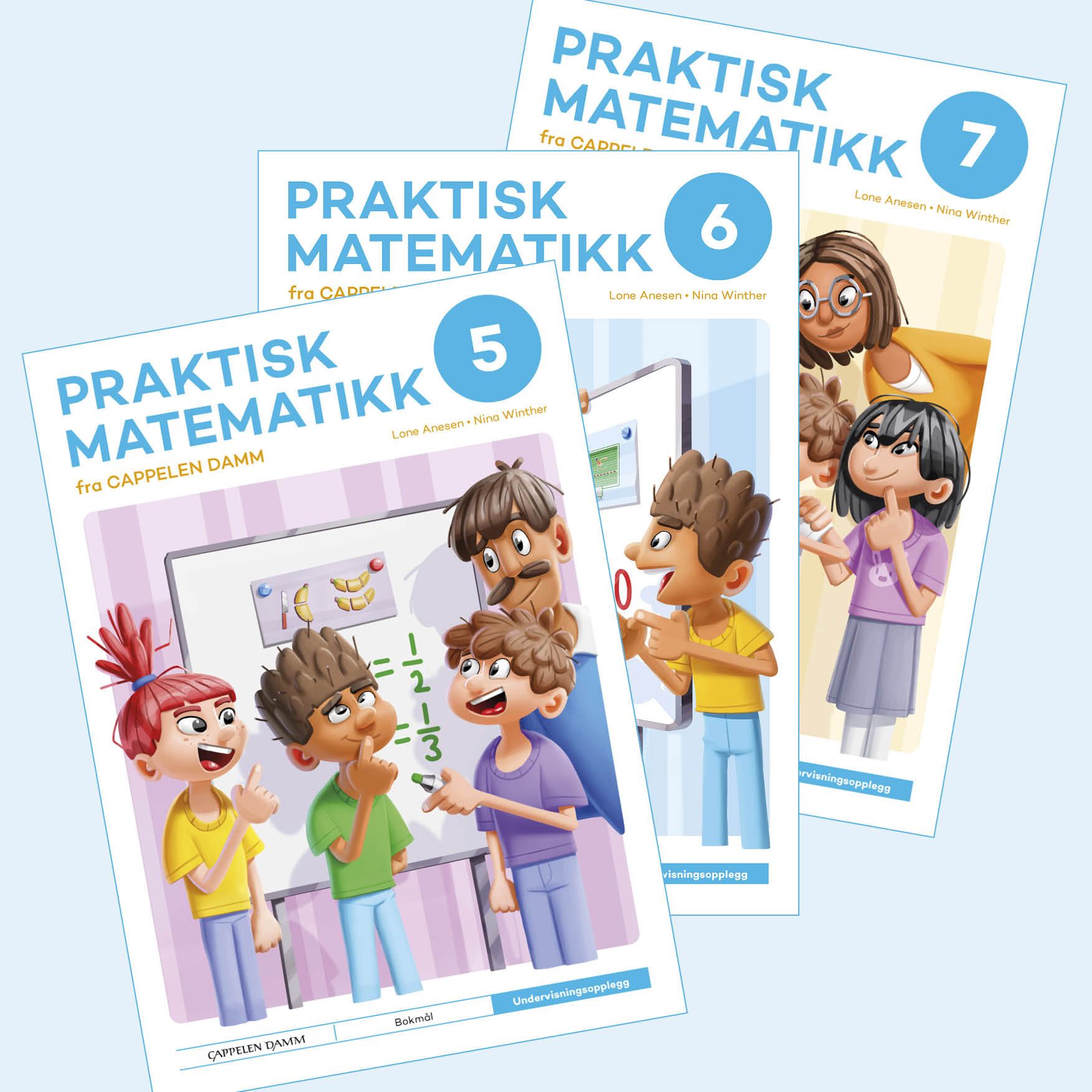 Praktisk matematikk 5, 6 og 7 fra Cappelen Damm - undervisningsopplegg : problemløsing på vertikale tavler : lærerhefter