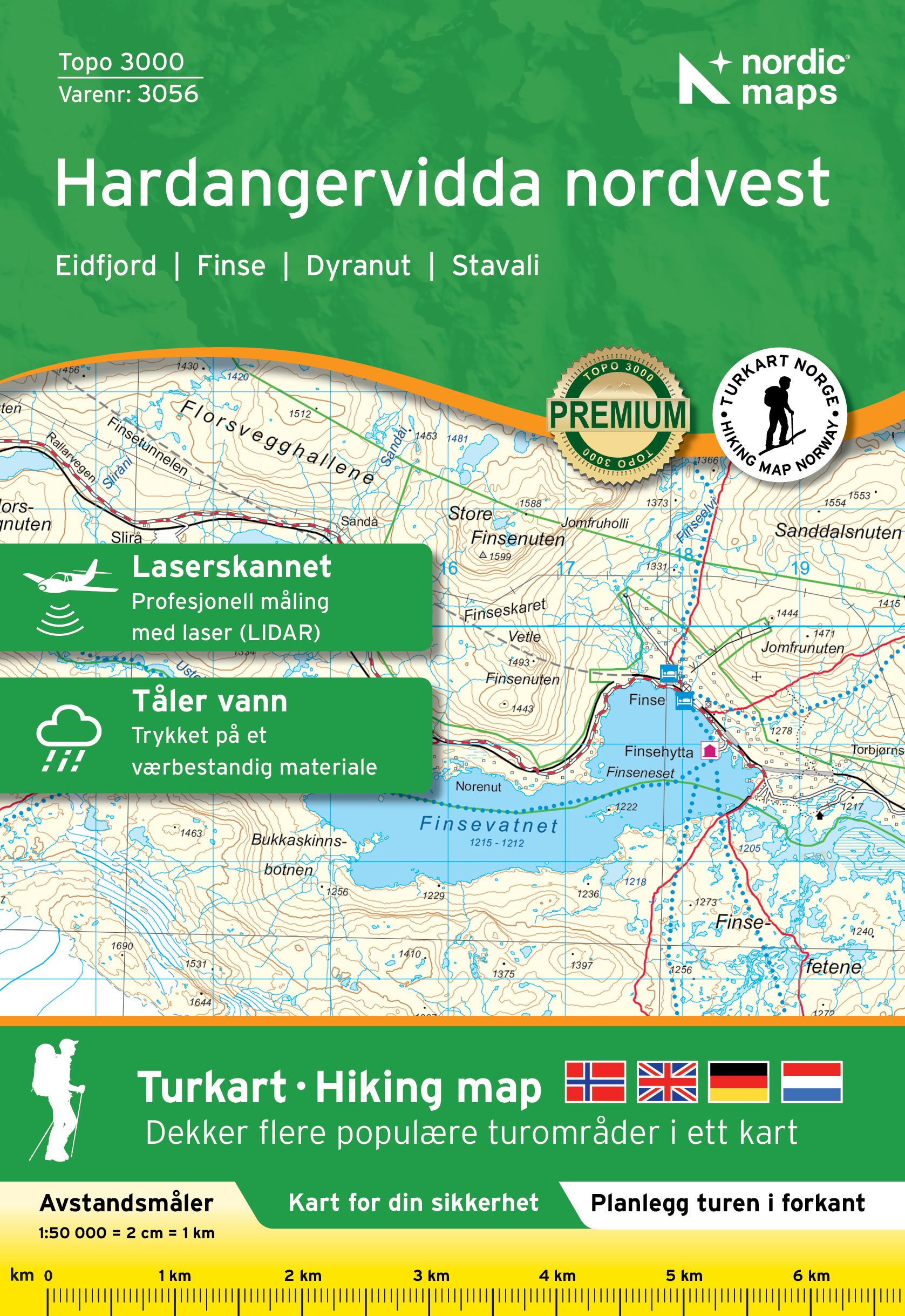Hardangervidda nordvest 1:50 000