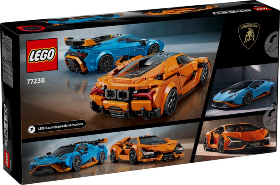 Lego Lamborghini Revuelto og Huracán STO 77238