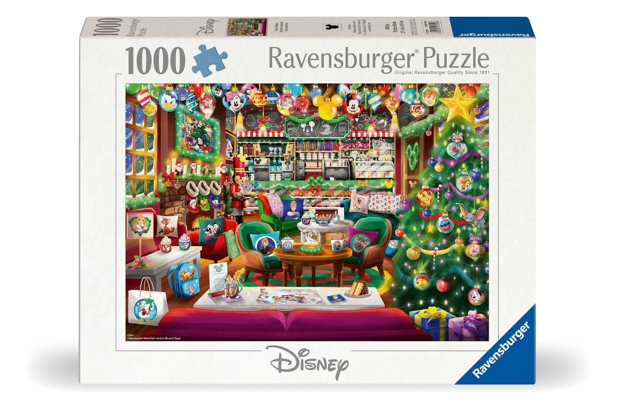 Puslespill 1000 Disney Alle Om Bord Til Jul Ravensburger