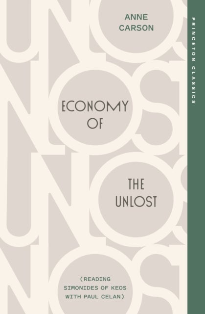 Economy of the Unlost - (Reading Simonides of Keos with Paul Celan) (Nobel Prize Winner)