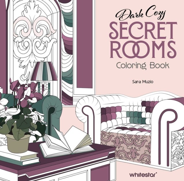 Dark Cozy Secret Rooms. Coloring Book