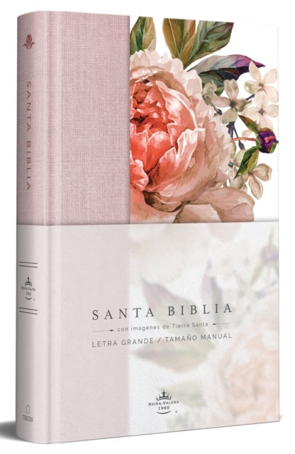 Biblia Reina Valera 1960 letra grande. Tapa Dura, Tela rosada con flores, tamaño manual / Bible RVR 1960. Handy Size, Large Print, Hardcover, Pink av