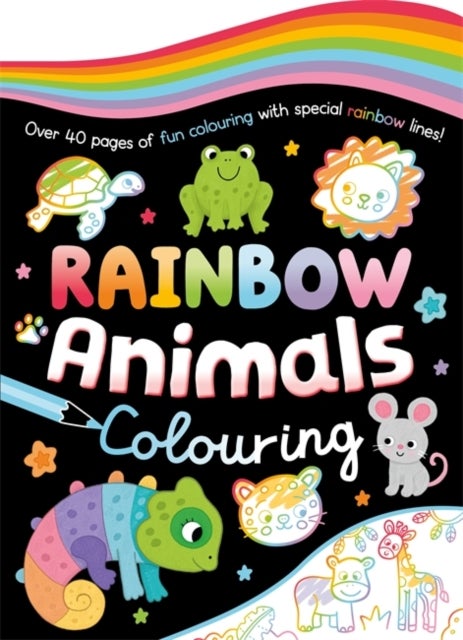Rainbow Animals Colouring - Easy colouring pages with multicoloured outlines and 40+ animals to colour in