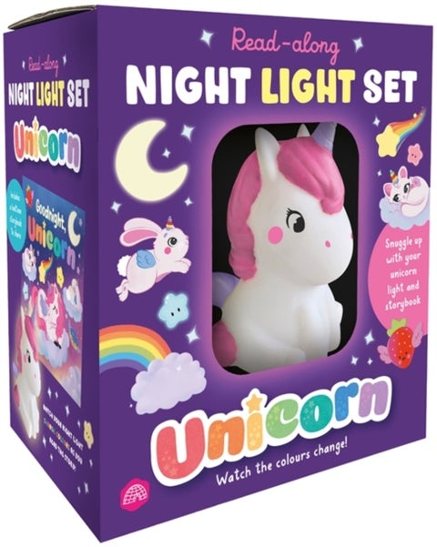 Read-along Night Light Set Unicorn - A box set that includes an adorable colour-changing, unicorn-shaped night light and storybook , The perfect gift for ages 3, 4, 5