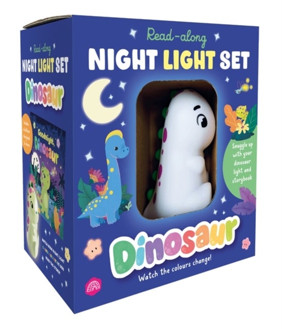 Read-along Night Light Set Dinosaur - A box set that includes a roar-some colour-changing, dinosaur-shaped night light and storybook , The perfect gift for ages 3, 4, 5