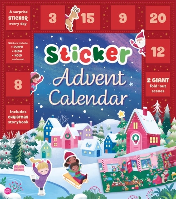 Sticker Advent Calendar - 24 days of novelty stickers to discover as you count down to Christmas , Perfect for children aged 4, 5, 6