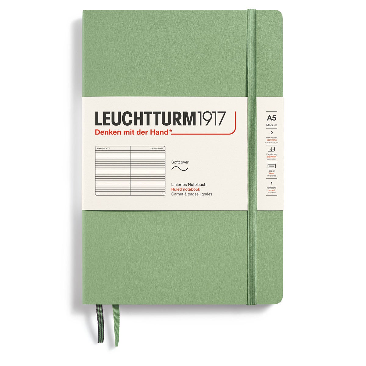 Notatbok Leuchtturm 1917 A5 Soft Ruled Muted Sage