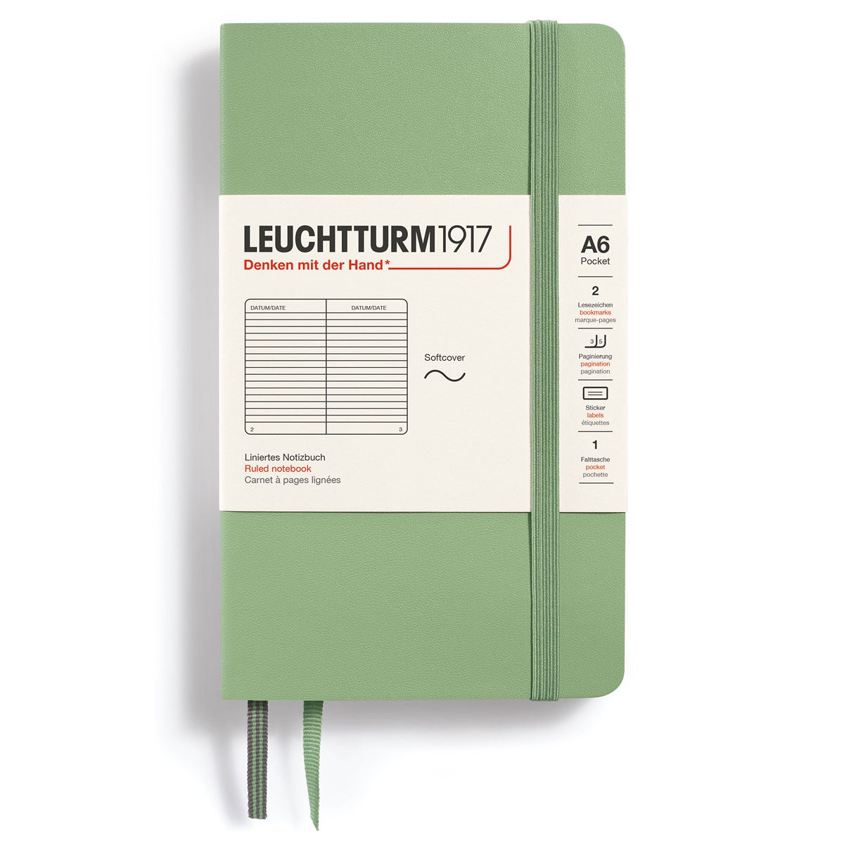 Notatbok Leuchtturm 1917 A6 Soft Ruled Sage