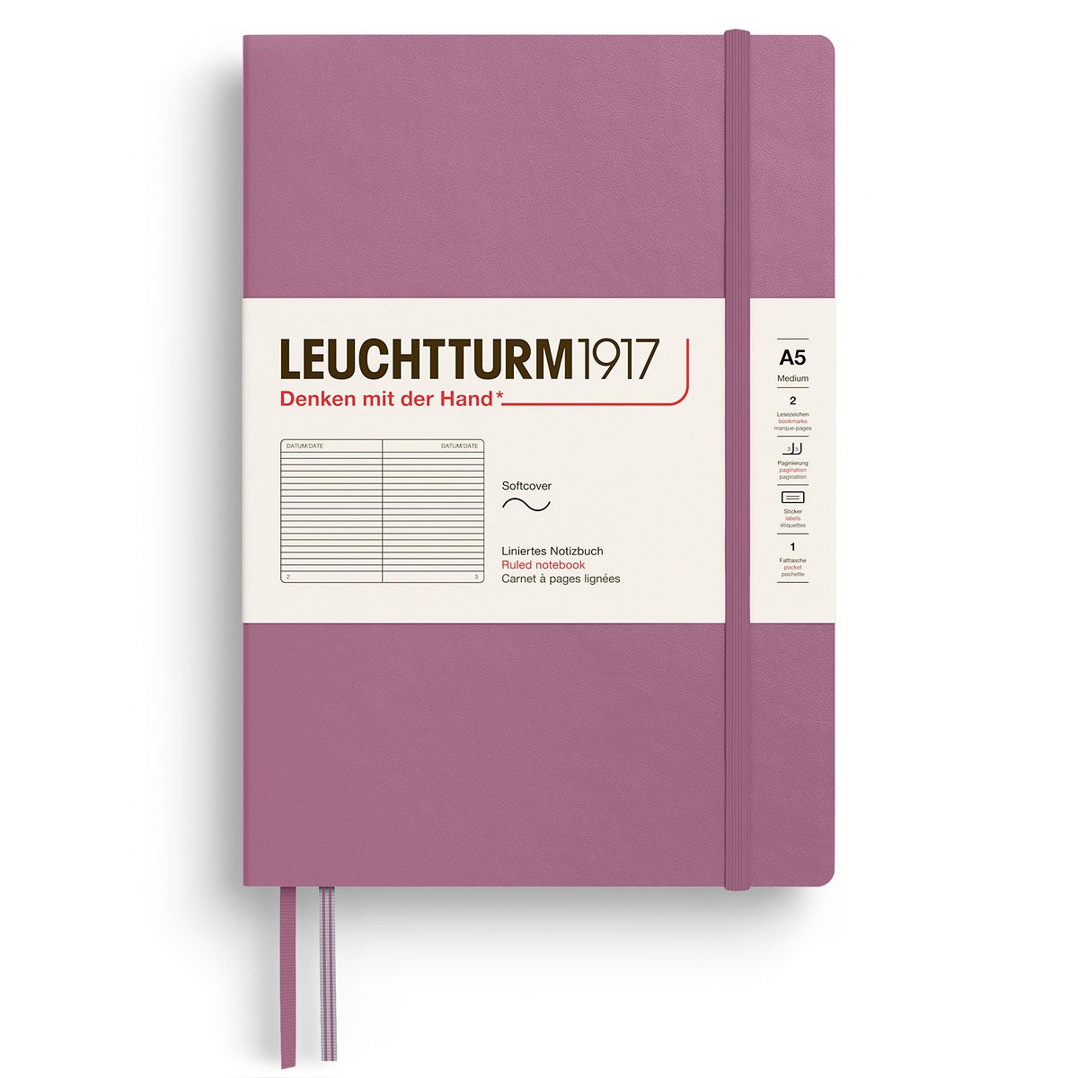 Notatbok Leuchtturm 1917 A5 Soft Ruled Dusty Rose