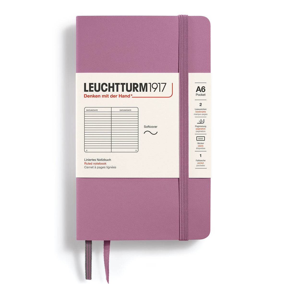 Notatbok Leuchtturm 1917 A6 Soft Ruled Dusty Rose