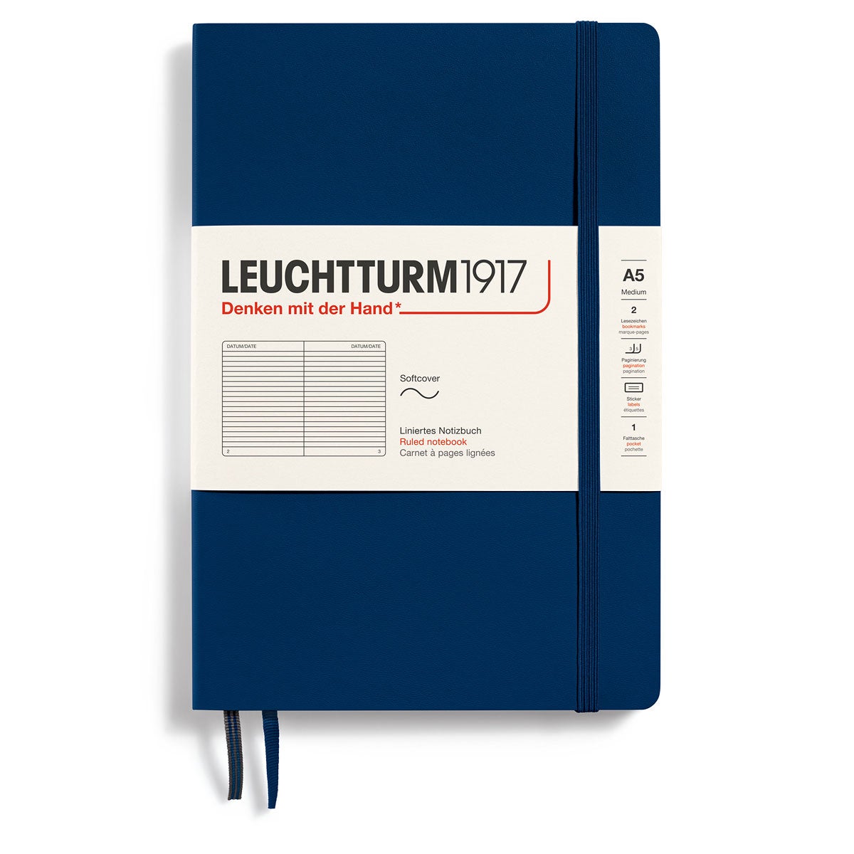 Notatbok Leuchtturm 1917 A5 Soft Ruled Navy
