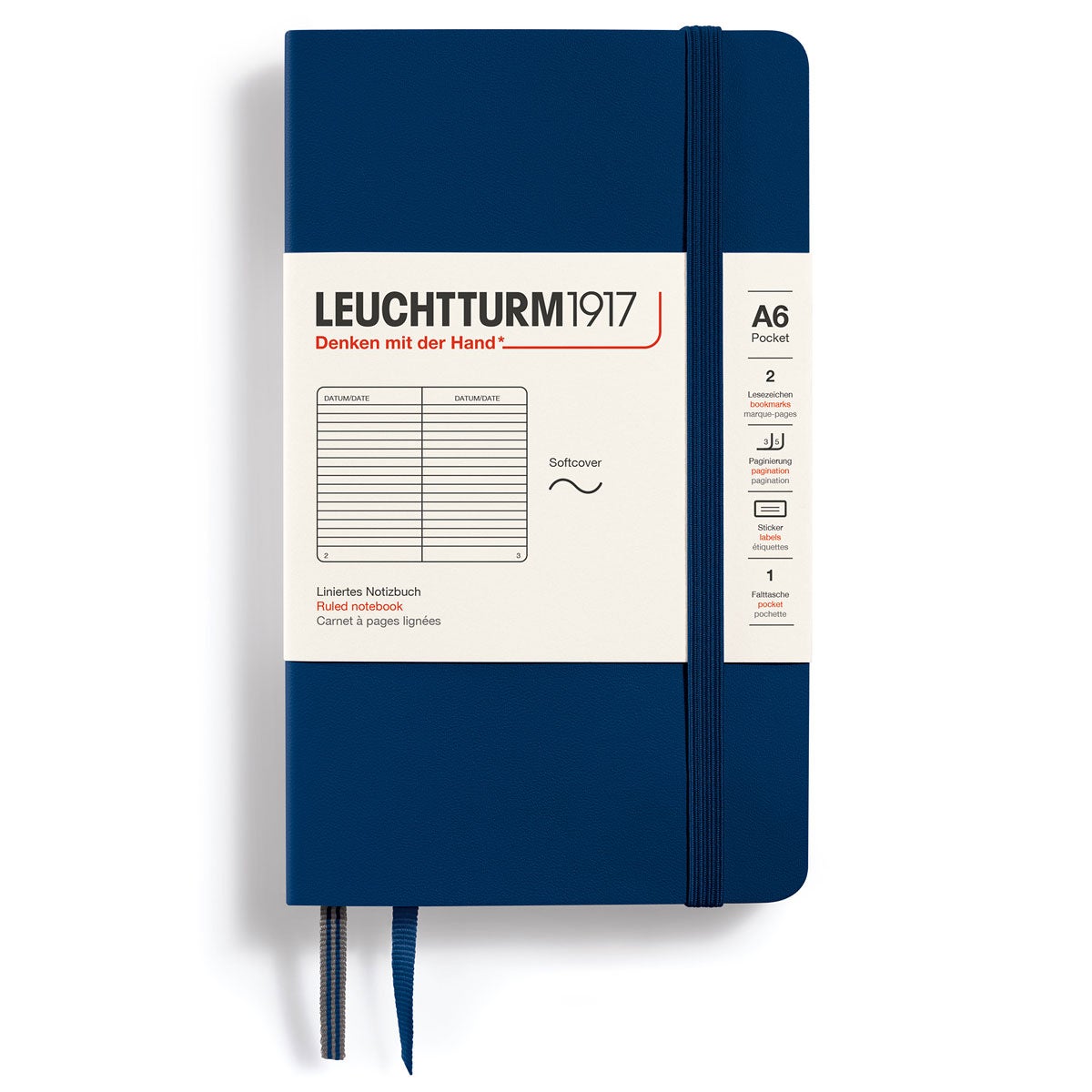 Notatbok Leuchtturm 1917 A6 Soft Ruled Navy