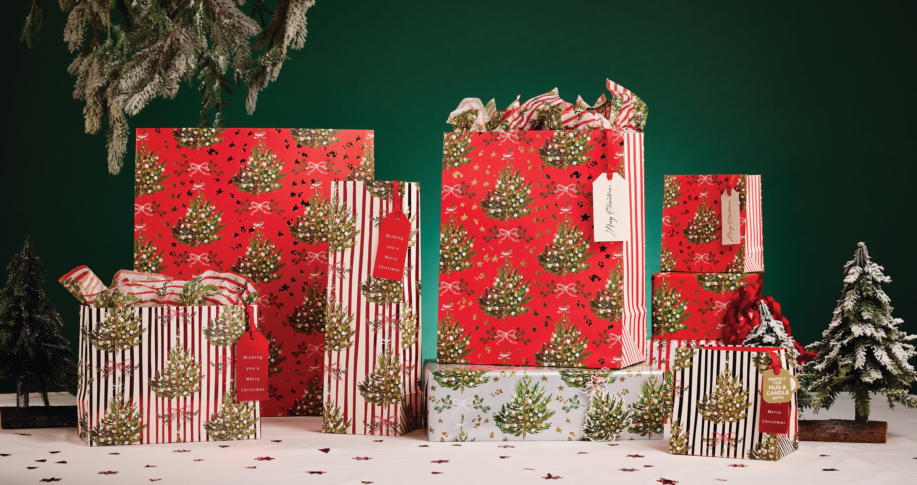 Silkepapir Spruce Red Stripe