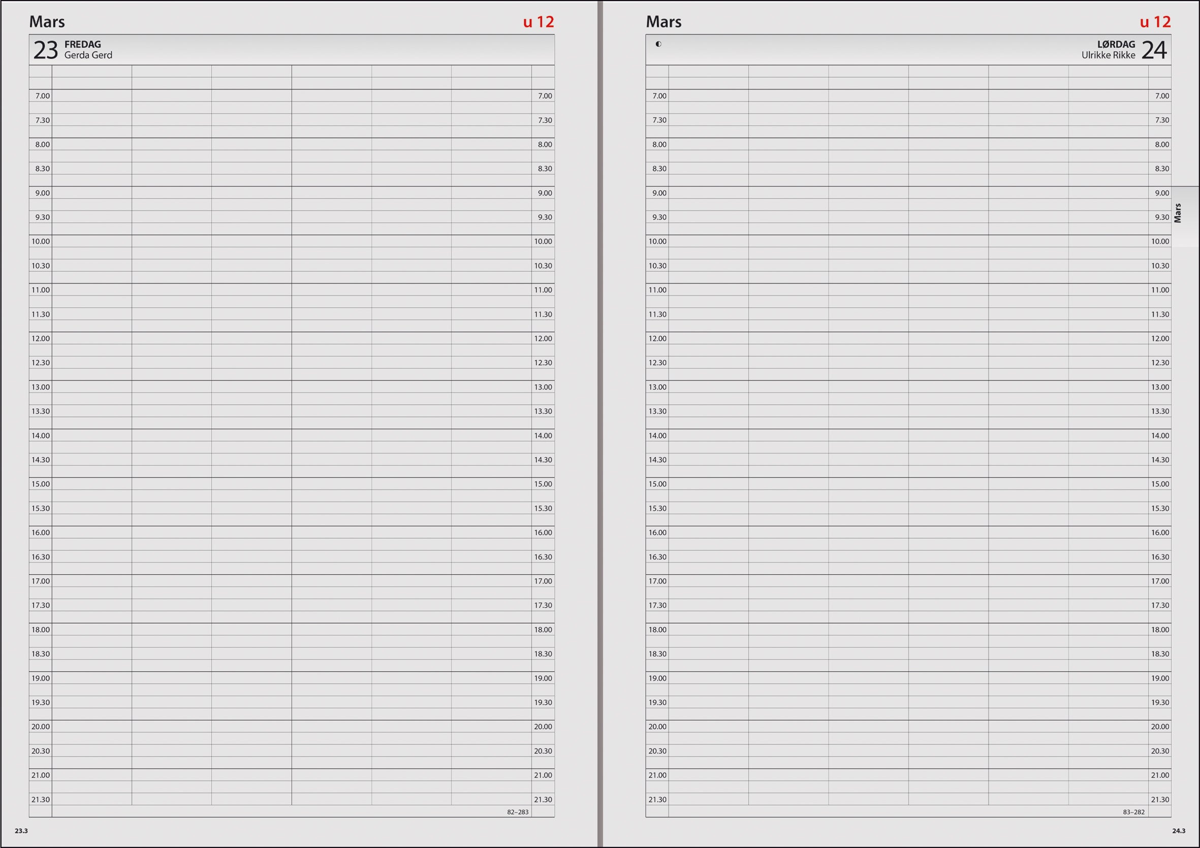 Kalender 2027 7.Sans Booking, Sp
