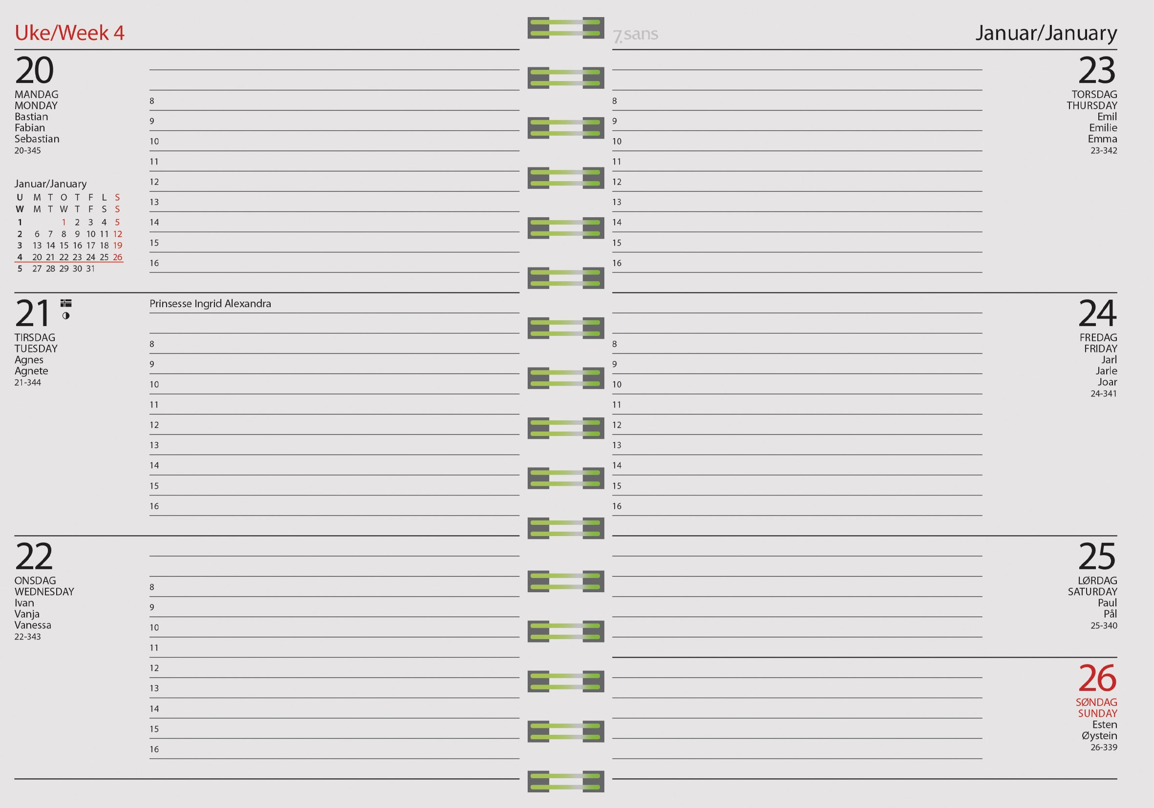 Kalender 2027 7.Sans Datum A5 Ib Im