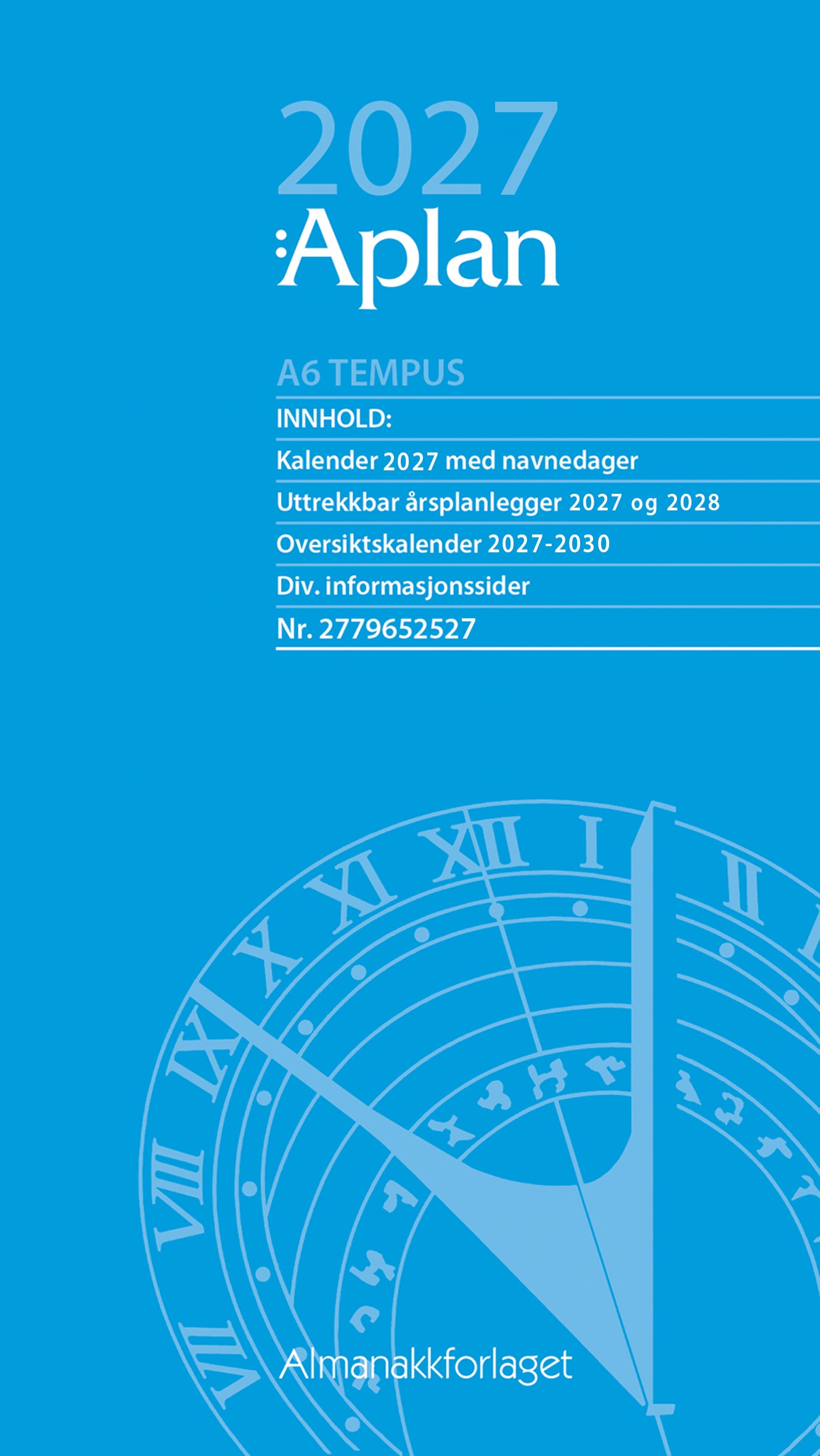 Kalender 2027 Aplan A6 Tempus Dag Årssett