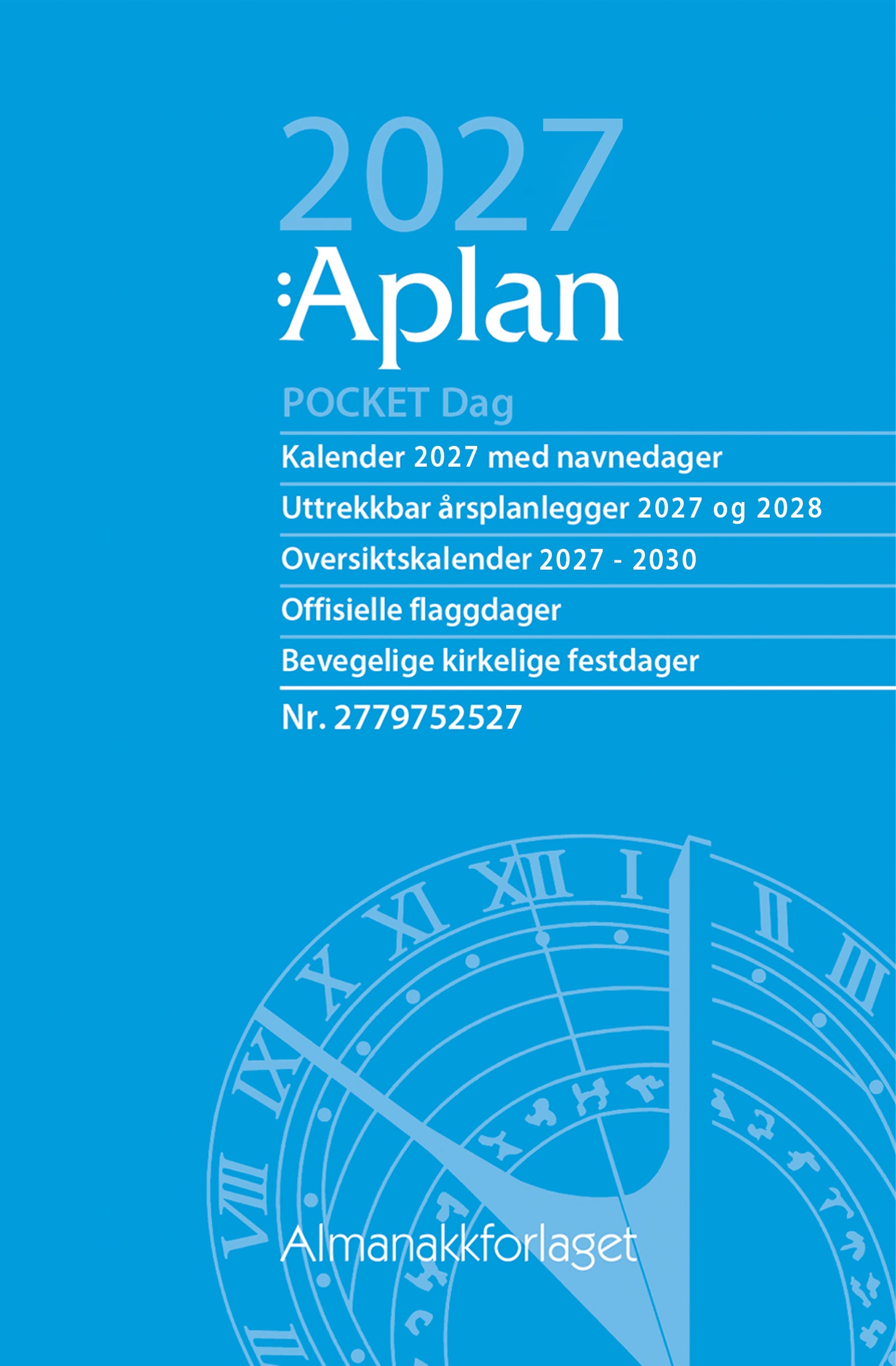 Kalender 2027 Aplan Pocket Dag Årssett