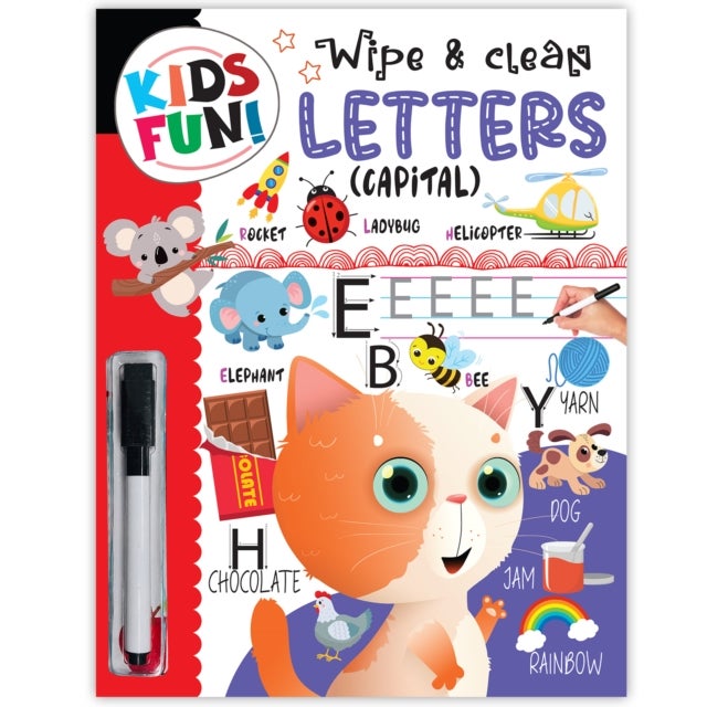 Kids Fun! Reusable Wipe And Clean Book - Embark On An Exciting Journey Exploring Capital Letters / Alphabet And Enhance Early Learning Skills Through Playful Interaction - Wipe & Clean Letters - Capital