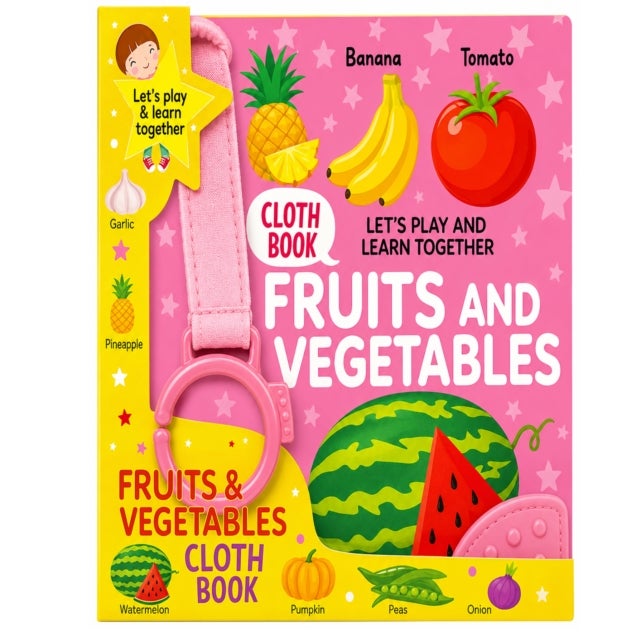 Fun With Fruits And Vegetables - Cloth Book For Early Learning And Interactive Education - Fun With Fruits And Vegetables - Cloth Book