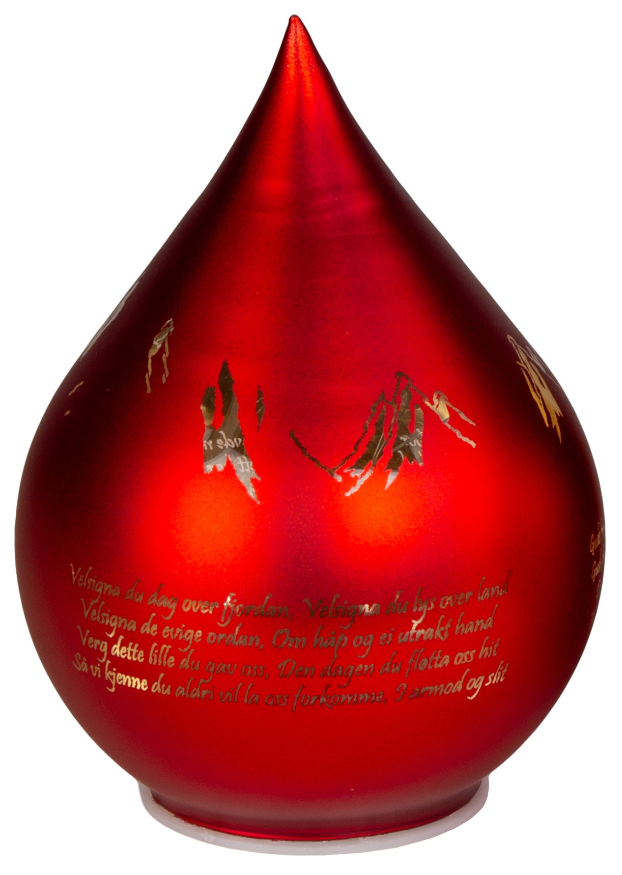 Lyslykt Led Nordnorsk Julesalme Rød Dråpe 16cm