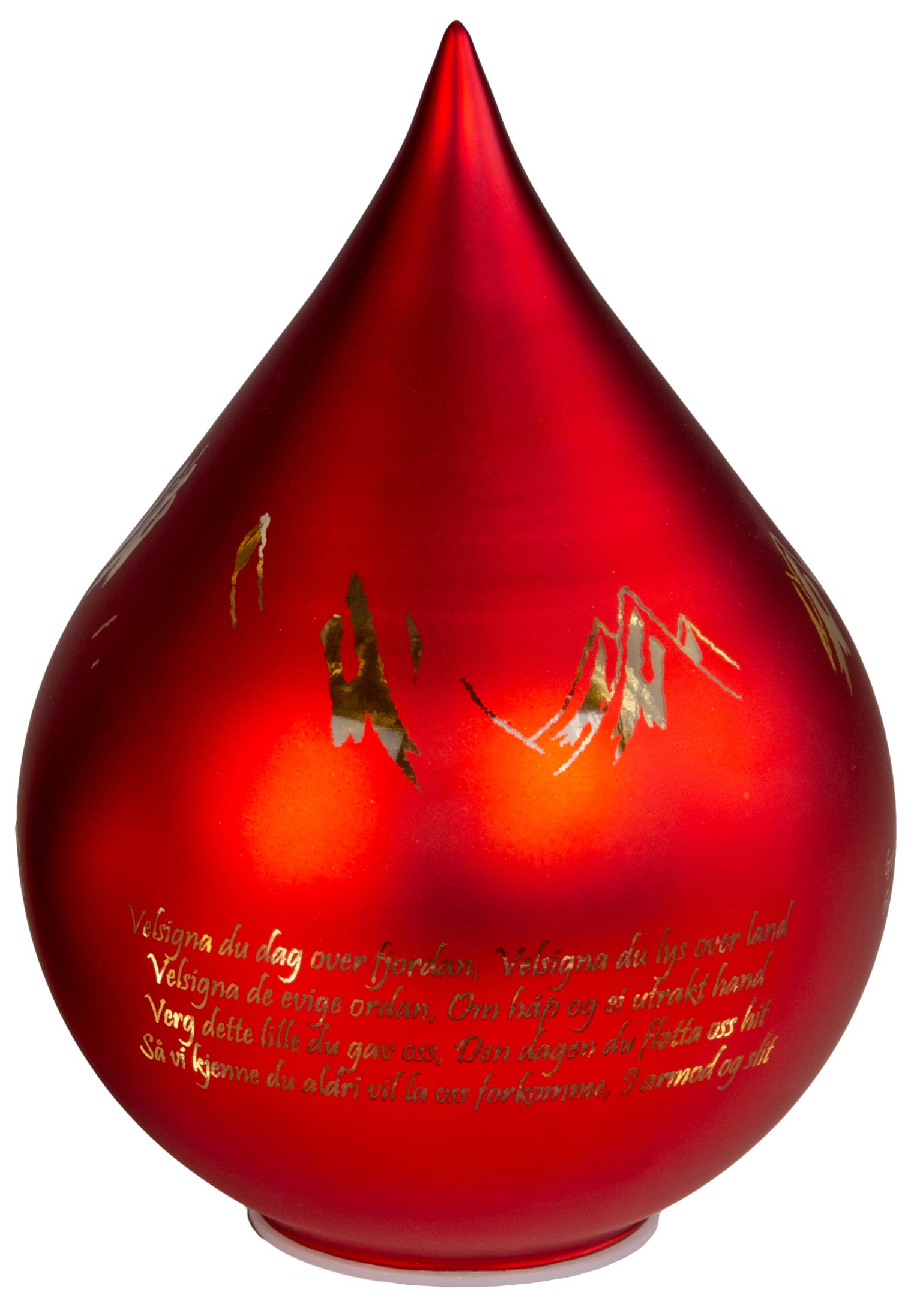 Lyslykt Led Nordnorsk Julesalme Rød Dråpe 20cm