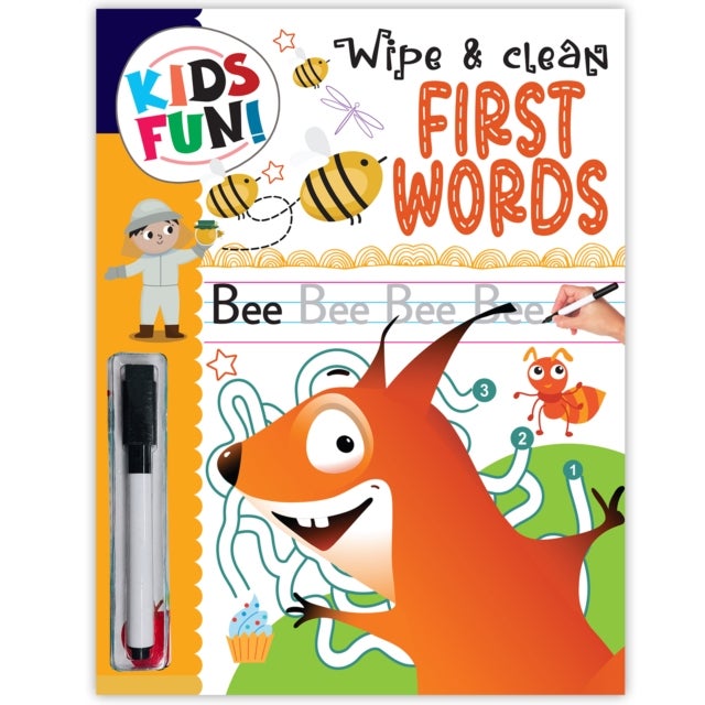 Kids Fun! Reusable Wipe And Clean Book - Have Fun With Sums And Enhance Early Learning Skills Through Playful Interaction - Wipe & Clean  First Words