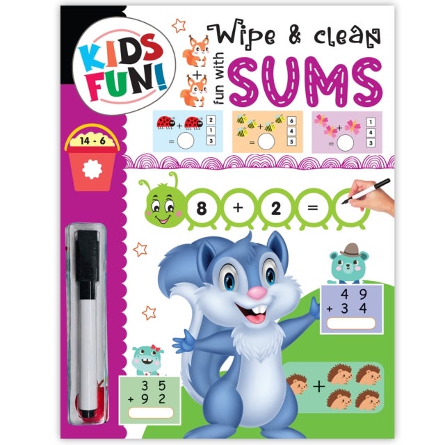 Kids Fun! Reusable Wipe And Clean Book - Embark On An Exciting Journey Exploring Patterns And Enhance Early Learning Skills Through Playful Interaction - Wipe & Clean  Fun With Sums