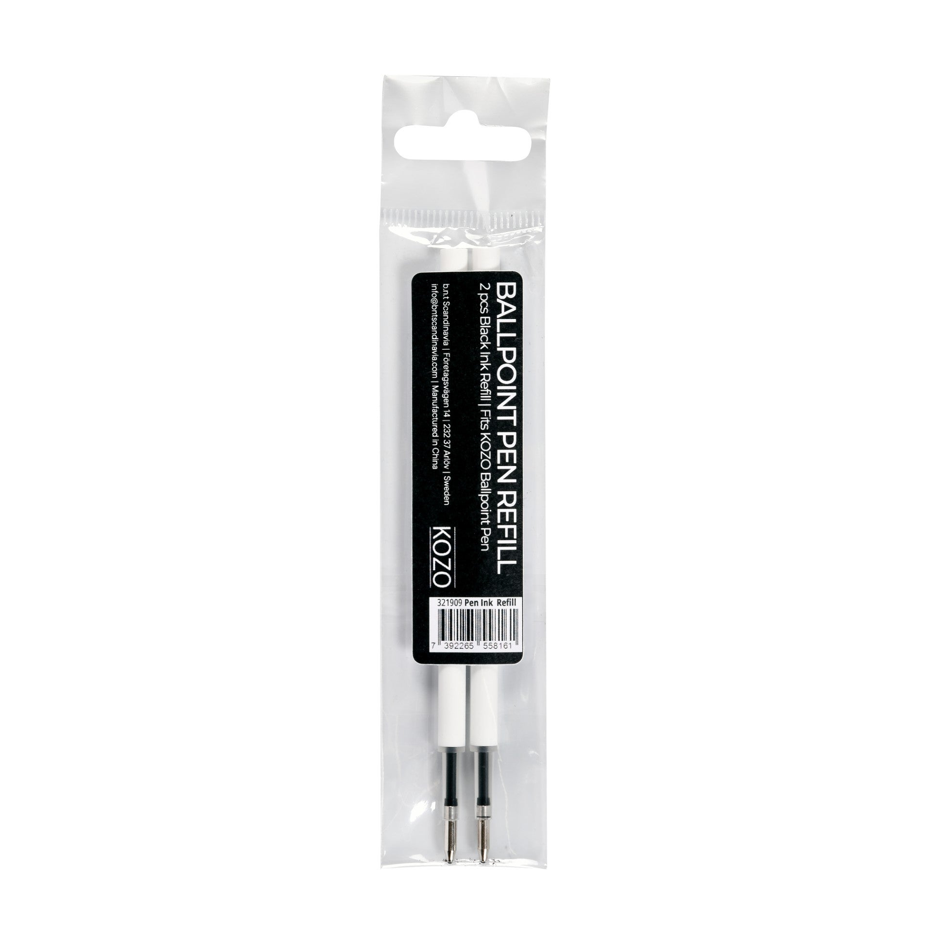 Refill Kulepenn Kozo Sort (2Pk)