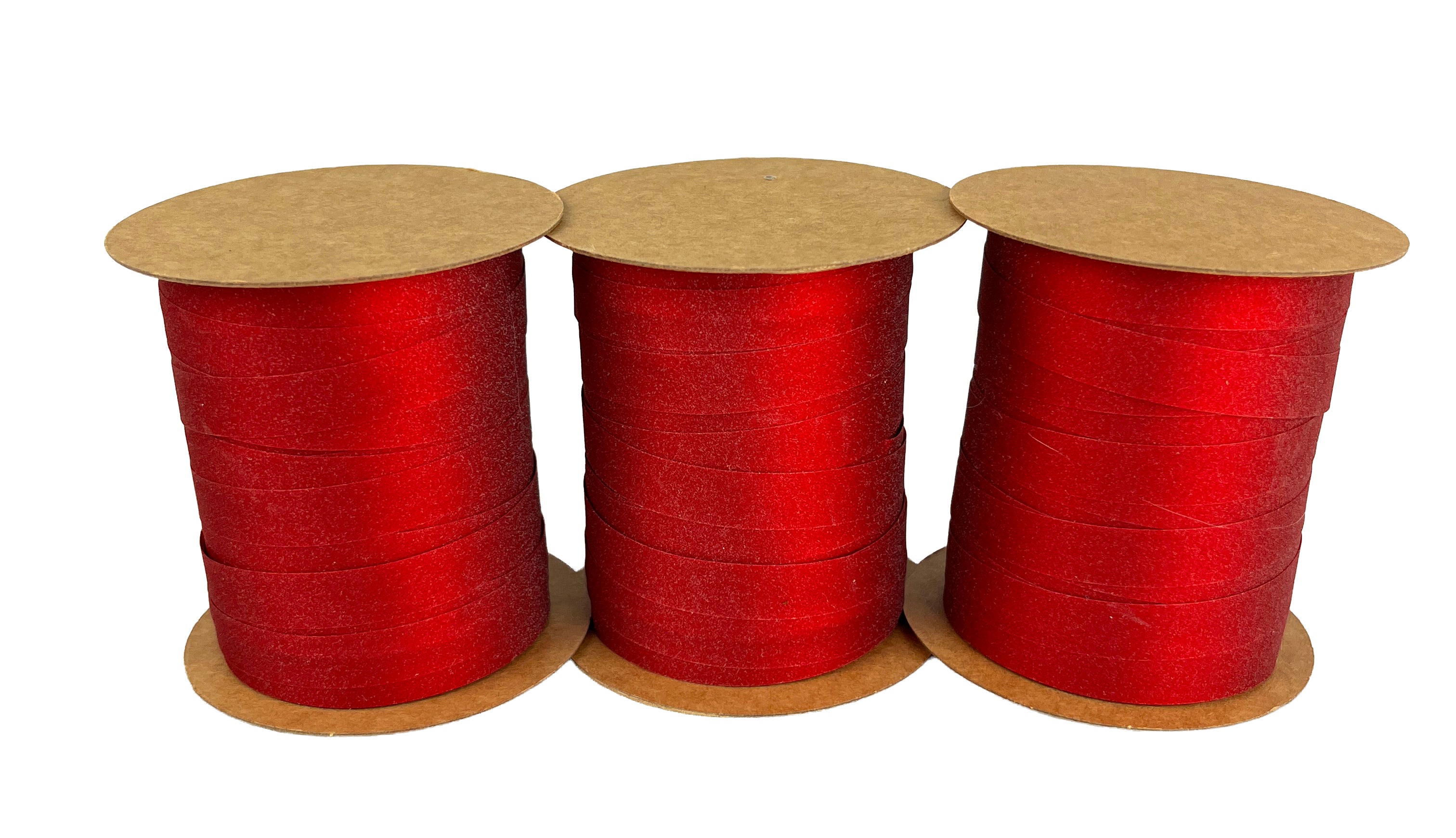 Gavebånd 20m x 10mm rød glitter