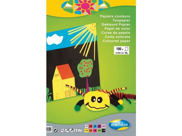 Fargeblokk Maildor A4 80g 100 Blad 10 Farger