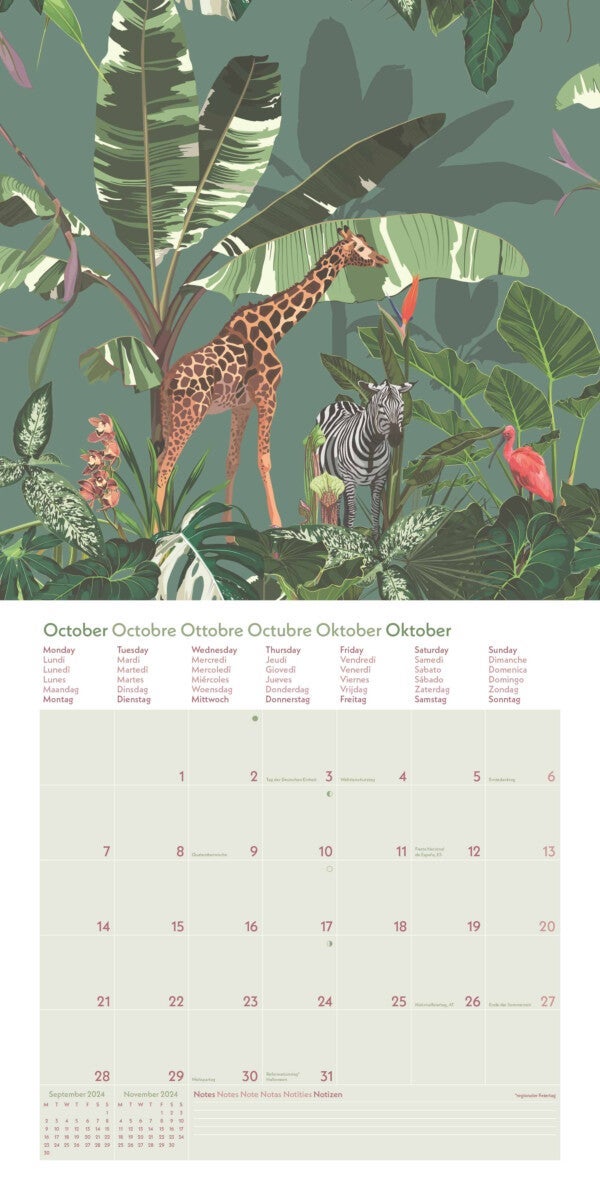Kalender 2024 Jungle 30x30cm