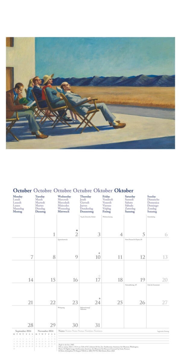 Kalender 2024 Edward Hopper 30x30cm