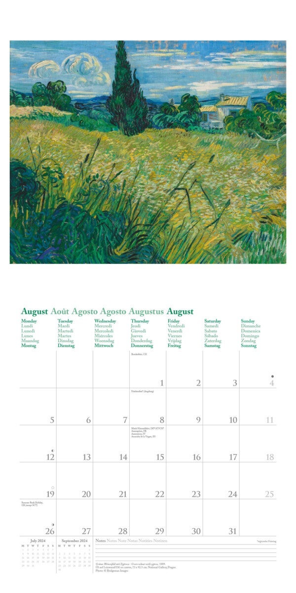 Kalender 2024 Vincent van Gogh 30x30cm